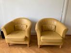 Twee leren stoeltjes (Ikea), Huis en Inrichting, Fauteuils, Ophalen, Zo goed als nieuw, 75 tot 100 cm, 50 tot 75 cm