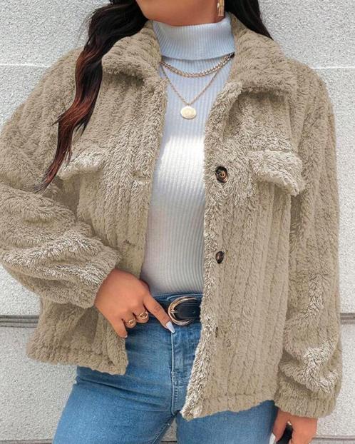 Casual Teddy jasje Beige ** NIEUW **, Kleding | Dames, Grote Maten, Nieuw, Jas of Mantel, Beige, Verzenden