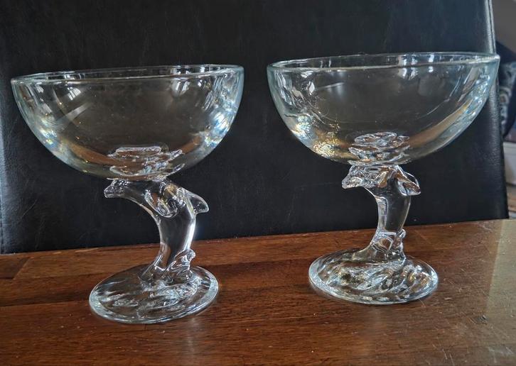 Dolfijn Cocktailglazen/Dessertschalen - Luminarc, Antiek en Kunst, Antiek | Glas en Kristal, Ophalen of Verzenden