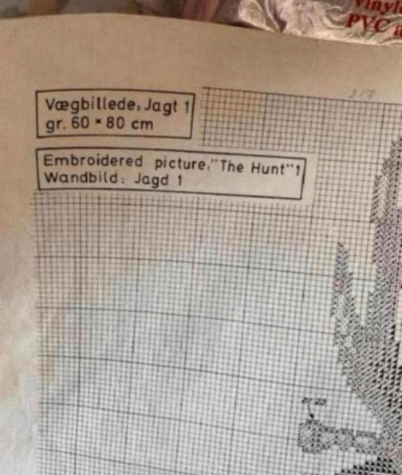 BORDUURPATROON EVA ROSENSTAND "THE HUNT", Hobby en Vrije tijd, Borduren en Borduurmachines, Verzenden, Gebruikt, Handborduren