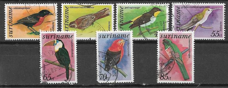 Suriname 1977 Vogel toekan kolibrie trogon spreeuw zwaluw, Postzegels en Munten, Postzegels | Suriname, Gestempeld, Verzenden