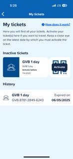 Amsterdam GVB groub Ticket(24 hours), Tickets en Kaartjes, Overige Tickets en Kaartjes, Drie personen of meer