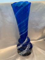 Kobalt Blauwe Trechtervaas 1970 - Handwerk Decoratie, Ophalen of Verzenden
