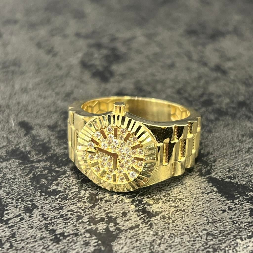 14k gouden ring horloge rolex model, Ophalen of Verzenden, Zo goed als nieuw, Goud, Dame