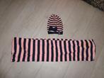 roze/blauw gestreepte sjaal en muts van Z8, Kinderen en Baby's, Kinderkleding | Mutsen, Sjaals en Handschoenen, Gebruikt, 110 t/m 116