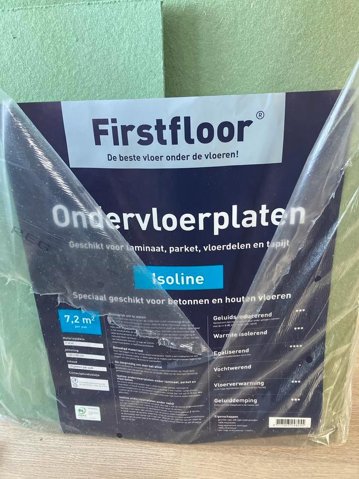 Isoline Ondervloer groene platen - 4 stuks, Doe-het-zelf en Verbouw, Vloerdelen en Plavuizen, Nieuw, Overige materialen, Ophalen