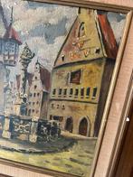 Stadsgezicht Schilderij Collart Rothenburg ob der Tauber, Ophalen of Verzenden