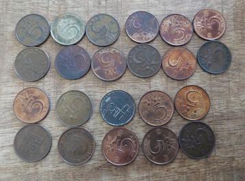 Nederland, 22 stuks munten 0,05 cent uit diverse jaren beschikbaar voor biedingen