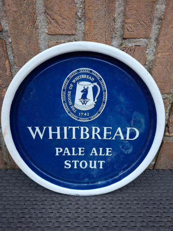 Authentiek emaille plateau Whitbread bier nr2, Verzamelen, Biermerken, Nieuw, Reclamebord, Plaat of Schild, Overige merken, Ophalen of Verzenden