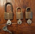 2 Vintage ABUS + 1 Anker Hangsloten met Sleutels, Doe-het-zelf en Verbouw, Hang- en Sluitwerk, Ophalen of Verzenden, Gebruikt