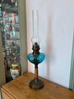 Oude blauwe olielamp, Antiek en Kunst, Ophalen of Verzenden