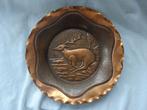 Antieke koperen wandbord, wilddecoratie., Ophalen of Verzenden, Koper