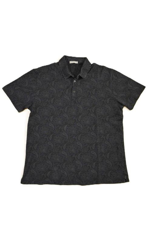 Etro donker blauw paisley parelmoer buttons poloshirt 2XL, Kleding | Heren, Polo's, Zo goed als nieuw, Maat 56/58 (XL), Blauw