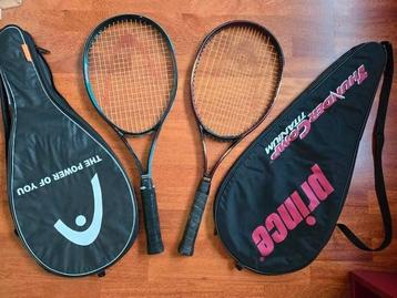2 Head Tennisrackets + Tassen beschikbaar voor biedingen
