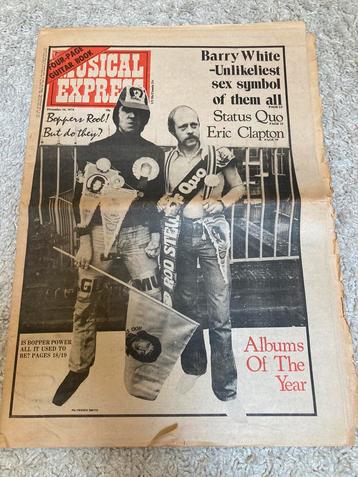 NME 1974 JESUS JELLETT Alvin Lee STATUS QUO Hank Marvin beschikbaar voor biedingen