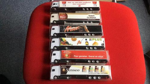 DAF TRUCKS MET OPLEGGER LOT 6x NIEUW+ VERPAKKING+ REKLAMES, Hobby en Vrije tijd, Modelauto's | 1:87, Nieuw, Bus of Vrachtwagen