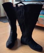 Zwarte laarzen maat 38 brede schacht, Hoge laarzen, Zwart, Ophalen of Verzenden, Gedragen