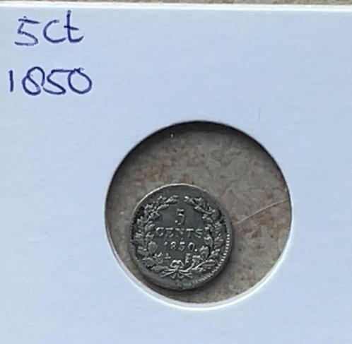 5 cent 1850, Postzegels en Munten, Munten | Nederland, Losse munt, 5 cent, Koning Willem III, Ophalen of Verzenden