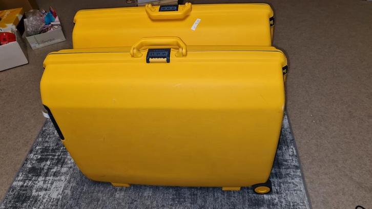Samsonite Koffer Set - Geel, Sieraden, Tassen en Uiterlijk, Koffers, Gebruikt, Hard kunststof, 50 tot 60 cm, 35 tot 45 cm, Slot