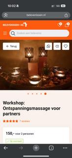 Bon - Belevenissen Workshop: ontspanningsmassage voor 2, Tickets en Kaartjes, Twee personen, Cadeaubon