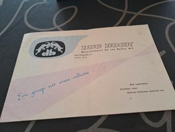 " DUC -  BOCK "  br.fiets foldertje  Jrn. ' 60 beschikbaar voor biedingen