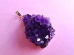 jwg Vintage 70s amethist amethyst steen hanger paars goud kl, Sieraden, Tassen en Uiterlijk, Antieke sieraden, Verzenden, Overige materialen