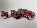3x model Mercedes Benz MB brandweer ladderwagen 1/87 H0, Ophalen of Verzenden, Gebruikt, Bus of Vrachtwagen