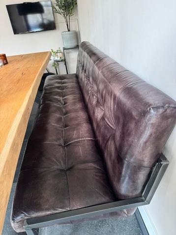 Stijlvolle leren eettafelbank (205cm) beschikbaar voor biedingen