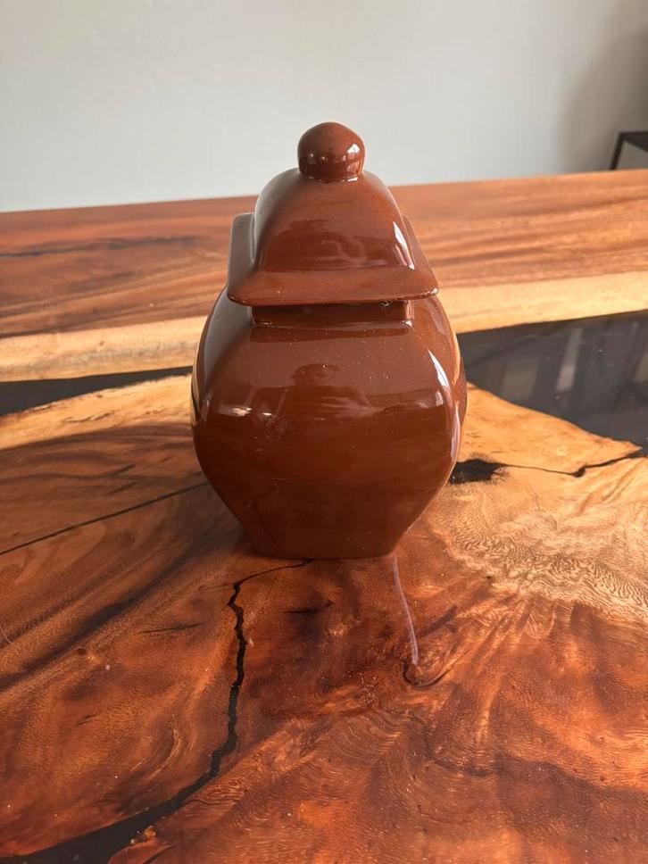 Bruine vaas – 21 cm hoog – keramiek-look, Antiek en Kunst, Antiek | Vazen, Ophalen