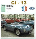 CI13 Autokaart Gordini Type 31S ( 1957 ), Ophalen of Verzenden, Zo goed als nieuw