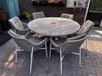 Nette 7-delige tuinset incl. kussens, Ophalen, Gebruikt, Rond, Hout