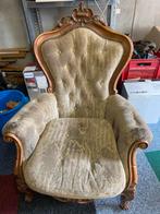 Vintage Fauteuil met Houten Frame, Huis en Inrichting, Fauteuils, Ophalen, 50 tot 75 cm, Vintage