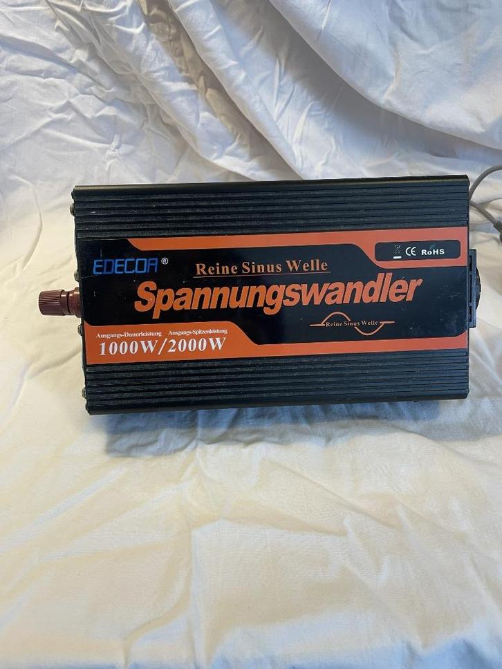 EDECOA omvormer 12V  230V (1000W / 2000W, Pure Sine Wave), Caravans en Kamperen, Camper-accessoires, Zo goed als nieuw, Ophalen of Verzenden