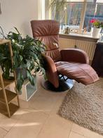 Mooie lederen Fauteuil - uitklapbaar, Huis en Inrichting, Fauteuils, Ophalen, Gebruikt