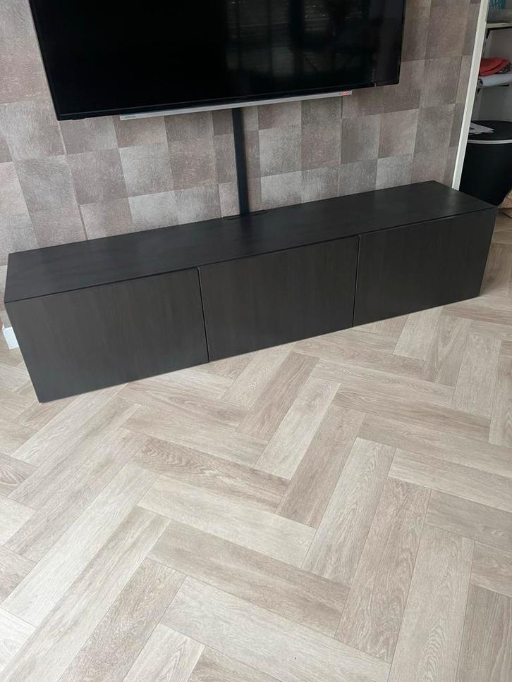 Zwart TV Meubel - Besta IKEA als nieuw., Huis en Inrichting, Kasten | Televisiemeubels, Nieuw, Minder dan 100 cm, 150 tot 200 cm