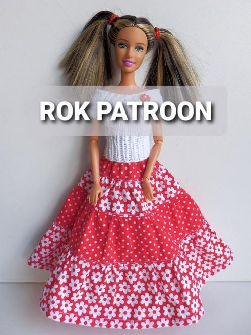 Naaipatroon Barbiekleertjes - lange gerimpelde rok, Kinderen en Baby's, Speelgoed | Poppen, Nieuw, Barbie, Ophalen of Verzenden