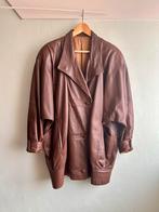Vintage bruin leren jas oversized | Echt leer | 80s/90s, Ophalen of Verzenden, Zo goed als nieuw, Bruin