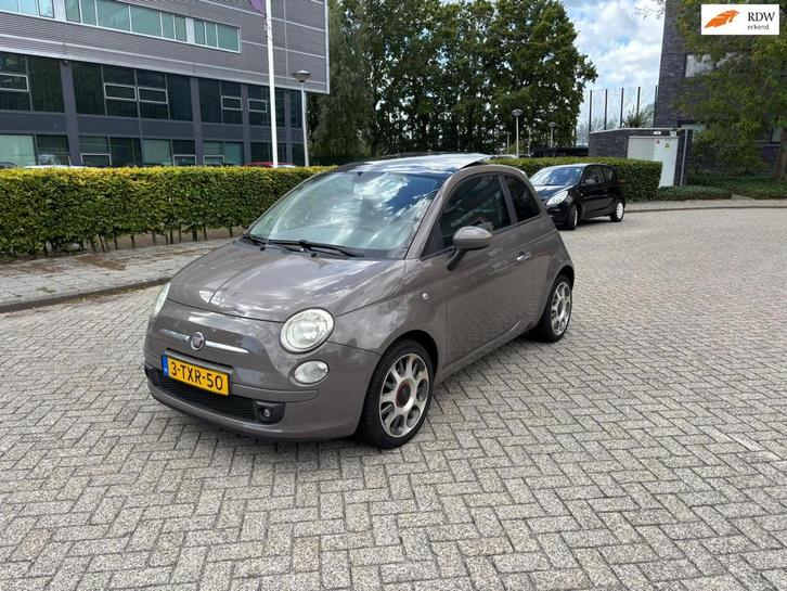 Fiat 500 1.4-16V Pop panoramadak leer, Auto's, Fiat, Bedrijf, Te koop, ABS, Airbags, Airconditioning, Elektrische buitenspiegels
