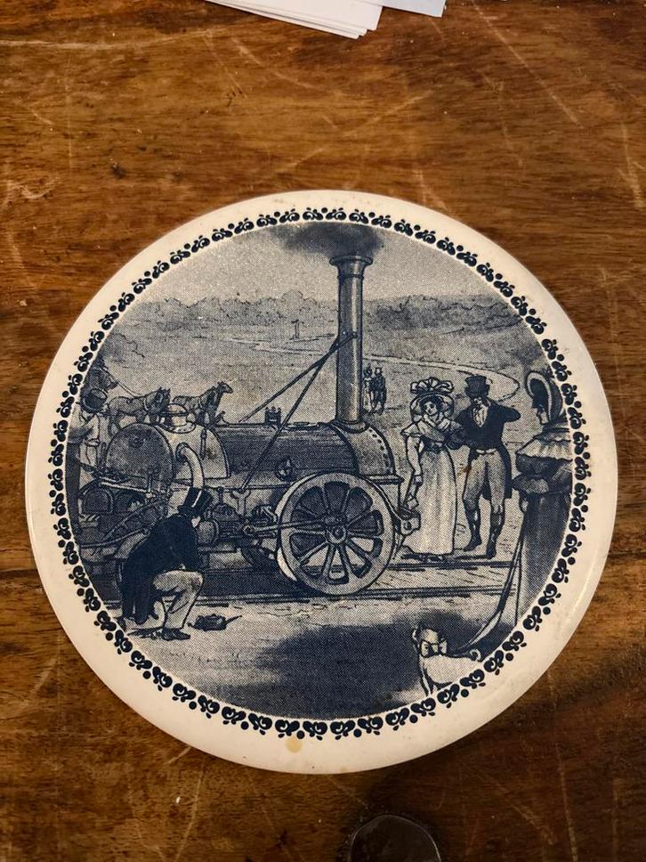 Vintage Onderzetter Stoomtrein, Verzamelen, Spoorwegen en Tramwegen, Ophalen of Verzenden