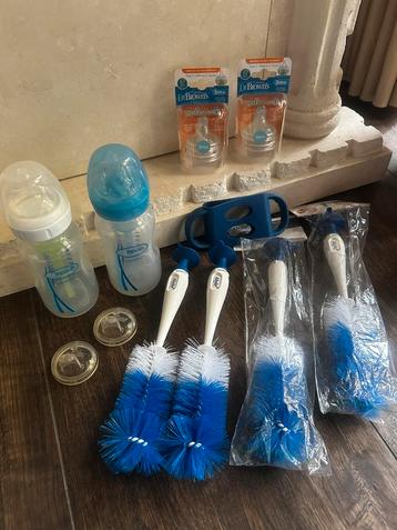 Flessen set Dr. Brown brede hals nieuw en zo goed als nieuw! beschikbaar voor biedingen