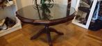 Mooie notenhouten bijzettafel met glas, Huis en Inrichting, Tafels | Salontafels, Ophalen, 50 tot 100 cm, Rond, 50 tot 100 cm