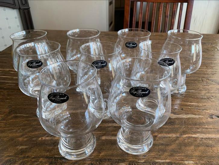 9 x vintage bierglazen Luigi Bormioli, Verzamelen, Biermerken, Zo goed als nieuw, Glas of Glazen, Overige merken, Ophalen of Verzenden