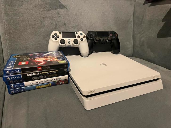 Playstation 4 slim, Spelcomputers en Games, Spelcomputers | Sony PlayStation 4, Zo goed als nieuw, Slim, 1 TB, Met 1 controller