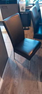 6 stoelen zwart, Ophalen, Zwart, Leer