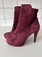 Bordeaux Rode Suède Enkellaarsjes Maat 39, Ophalen of Verzenden, Zo goed als nieuw, Rood, Lage of Enkellaarzen