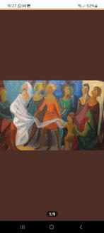 Jan Tebben - Bruidsstoet - Expressionistisch schilderij, Antiek en Kunst, Ophalen of Verzenden