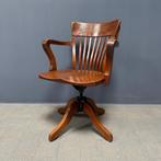 Atieke amerikaanse eiken bureaustoel met armleggers oud, Antiek en Kunst, Antiek | Meubels | Stoelen en Banken, Ophalen