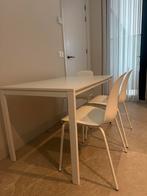 Tafel met 4 stoelen - Wit, Huis en Inrichting, Tafels | Eettafels, Ophalen, Kunststof, 100 tot 150 cm, 50 tot 100 cm