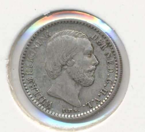 Nederland 10 cent 1876 Willem 3, Koning Willem III, Zilver, Ophalen of Verzenden, 10 cent
