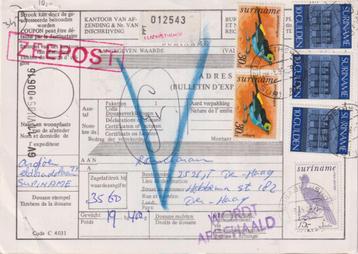 Suriname 1985 Pakketkaart Zeepost Vogels beschikbaar voor biedingen